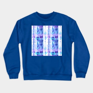 Purple and Blue Tie-Dye Plaid Crewneck Sweatshirt